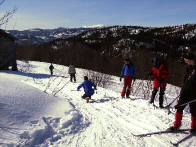 Ski school in Hovin i Telemark; Norway